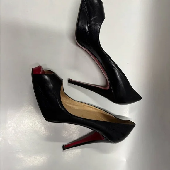 Christian Louboutin Black and Red Stiletto Heels - Picture 3 of 4